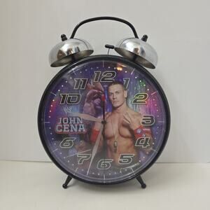 WWE John Cena Alarm Clock Twin Bell Analog Kids Room Wrestling Collectible Large